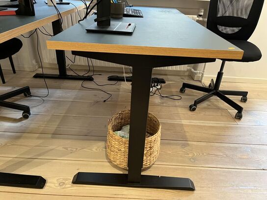 Hæve/sænkebord Grønt + Kontorstol + Lampe