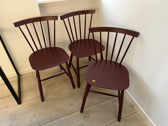 3 Rødbrune Stole KVIST FDB Møbler