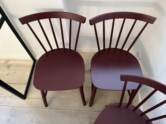 3 Rødbrune Stole KVIST FDB Møbler