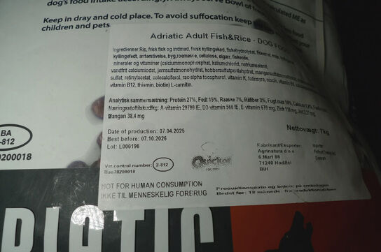 7kg hundefoder, Quicker, Adriatic adult