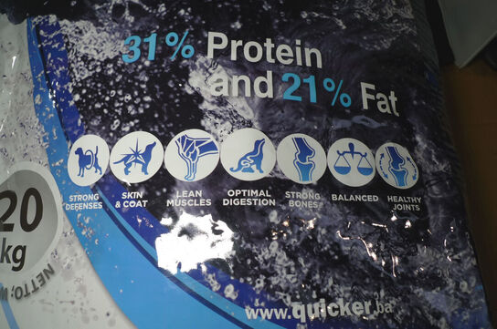 20kg hundefoder, Quicker High Energy, active adult