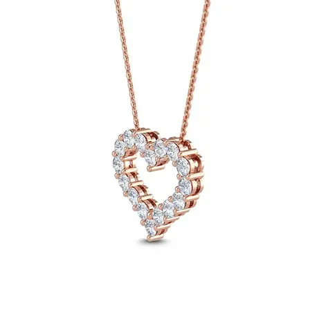 Kæde i guld med diamant hjerte