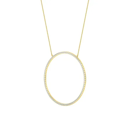 Halo vedhæng i 28 mm 14 kt guld med kæde