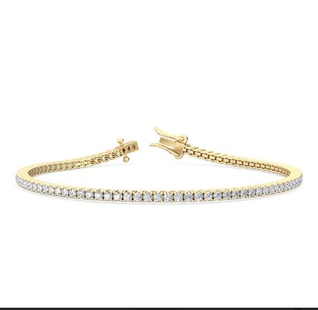 Flot Tennis armbånd i guld 14 kt med  2 carat labgrown diamanter