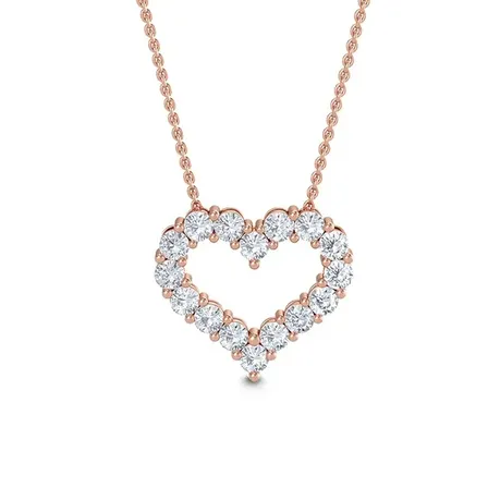 Kæde i guld med diamant hjerte