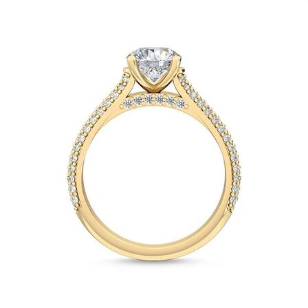 Guldring med stor flot diamant centersten