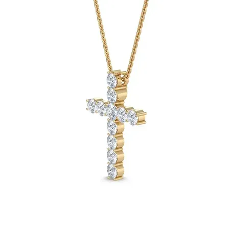 Diamant kors med kæde