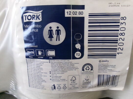 12 rl. toiletpapir t/dispenser T2 TORK Mini Jumbo