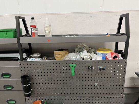 Filebænk , reolsystem inkl. indhold