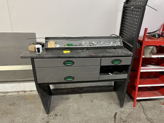 Filebænk , reolsystem inkl. indhold