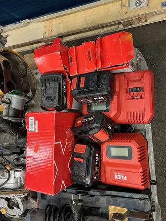 8 stk. El værktøj, Gasvarmer, div. batterisæt