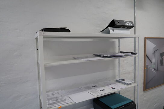 Reol med div. Kontorartikler (printer medfølger ikke)