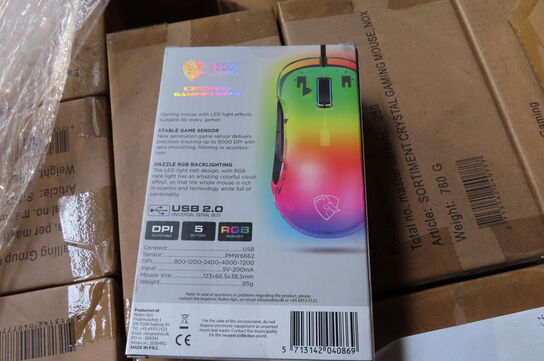 Ca 90 kasser gamer mus NOX GAMING