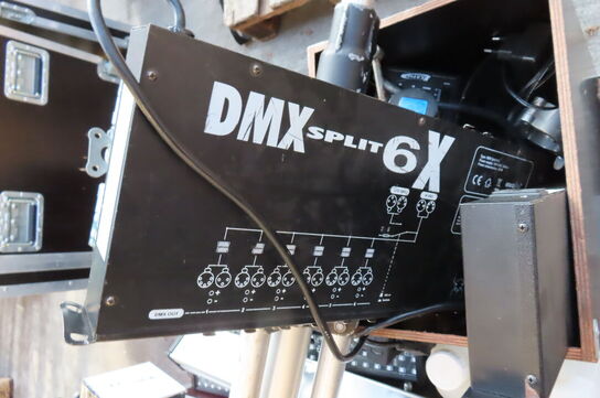 Palle med diverse lys, røgmaskine, stativ mv.