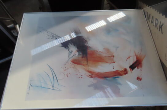 3 malerier, 2 rullevogne, haveredskaber og 2 blomster