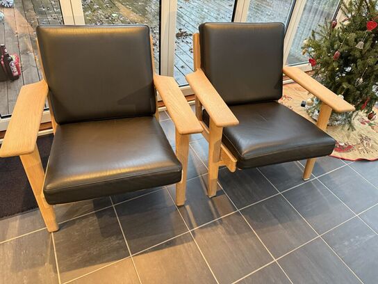 2 stk. Hans J. Wegner Lænestol GE 290 Eg MOMSFRI