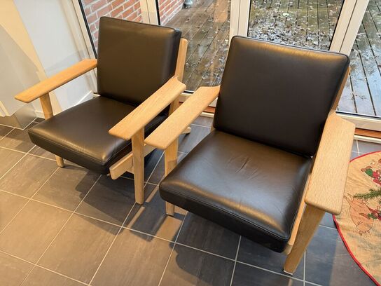 2 stk. Hans J. Wegner Lænestol GE 290 Eg MOMSFRI