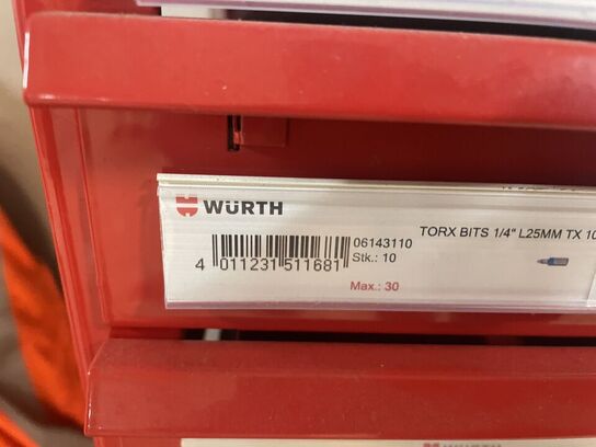 Reoler med indhold WÜRTH