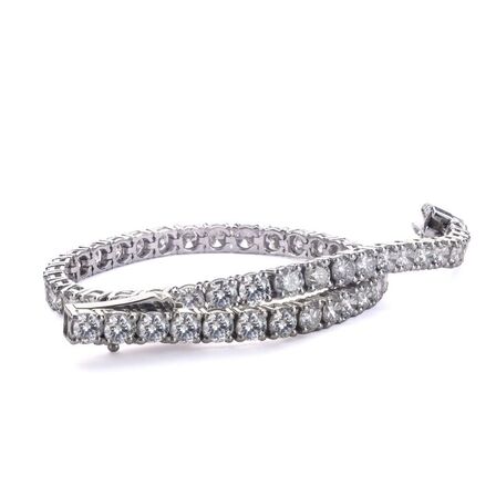 7,28 ct. naturlig diamant tennisarmbånd. GWLAB