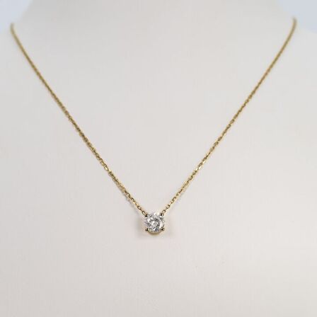 Diamanthalskæde med 1,02 ct. NATURLIG diamant i 14K guld.