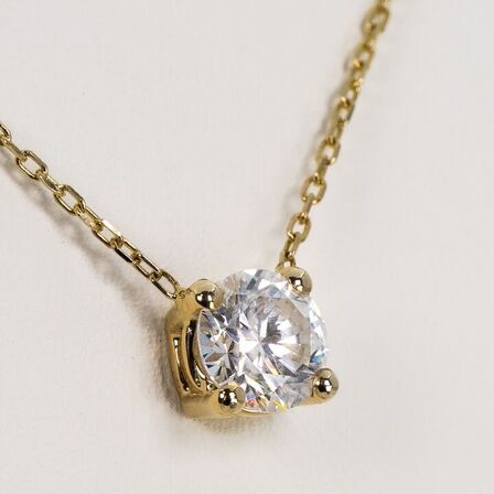 Diamanthalskæde med 1,02 ct. NATURLIG diamant i 14K guld.