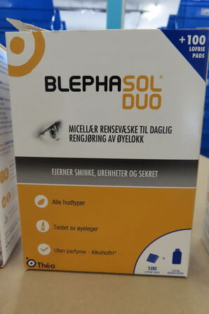Linsevæske samt øjenmasker BLEPHA