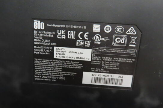 43" Touch-skærm ELO ET4303L