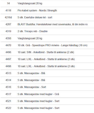 Stort parti fitness udstyr - SE BILLEDER