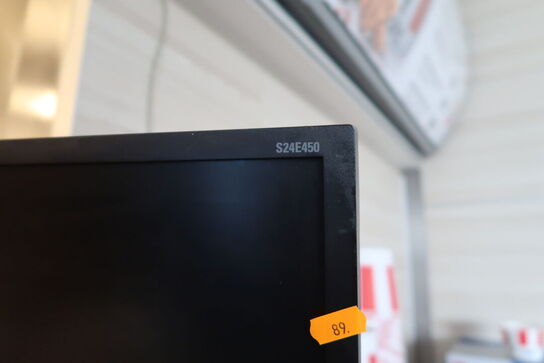 2 stk. computerskærme SAMSUNG S24E450 med betjeningspanler