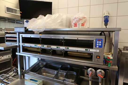 Rustfri stålbord med køleenhed (varmeskab medfølger ikke)