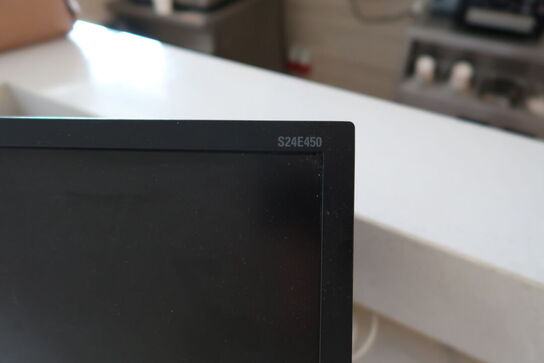 2 stk. computerskærme SAMSUNG S24E450 med betjeningspanler