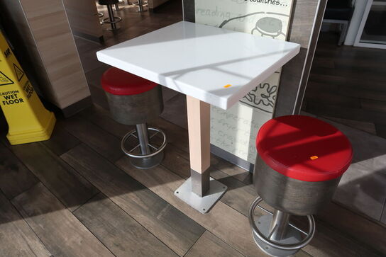 4 stk. skamler med 2 stk. borde