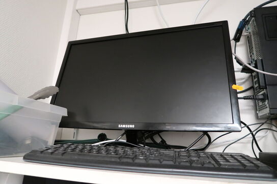 Computerskærm SAMSUNG, tastatur, computer HP MP9