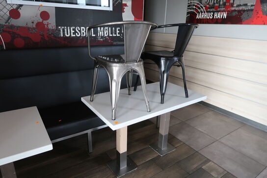 2 stk. borde, 2 stk. stole, bænk