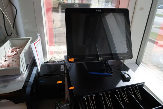 Kasseapparat CBE, pengeskuffe, bonprinter (betalingsterminal medfølger ikke)