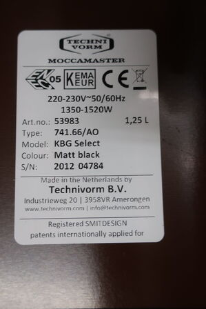 Kaffemaskine MOCCAMASTER Select 