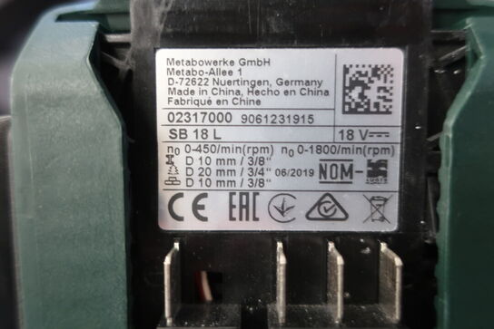 Akkuskruemaskine METABO SB 18 L m . batteri