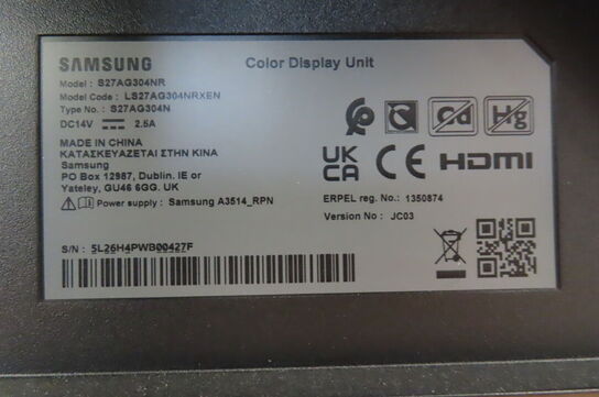 27" Computerskærm SAMSUNG S27AG304NR