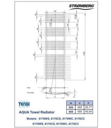 Aqua hvidt Håndklædetørrer