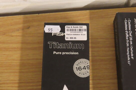 3 stk. Knive + slibesten 