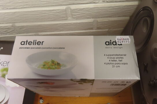 8 stk. Dybe tallerkener 