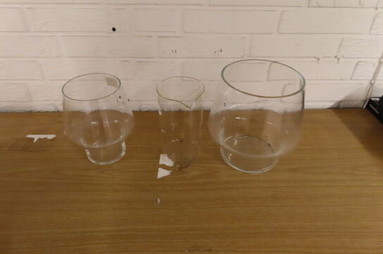 3 stk. Glas vaser