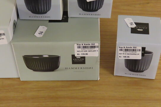 5 stk. Kopper & 1 stk. skål