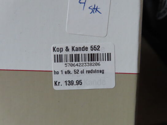 4 stk. Rødvinsglas HOLMEGAARD