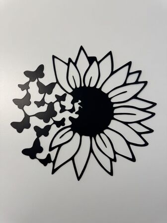 2 stk. Pladevægdekoration - Metalblomst til vægmontering