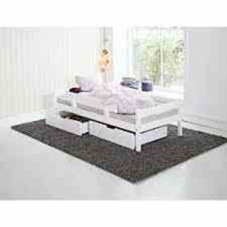 Spiloppe juniorseng 70x160 cm - hvid Inkl. sengehest og skuffer 