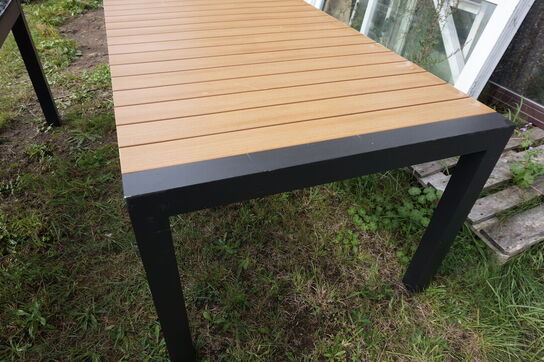 Canberra udtrækshavebord 100x 205/275 cm. Teak look nonwood 