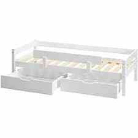 Spiloppe juniorseng 70x160 cm - hvid Inkl. sengehest og skuffer 