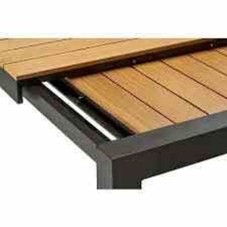 Canberra udtrækshavebord 100x 205/275 cm. Teak look nonwood 