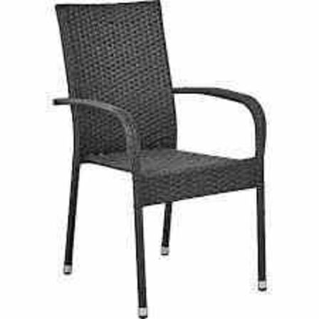 New Haven udtræksbord med 8 stk Mallorca havestole - sort